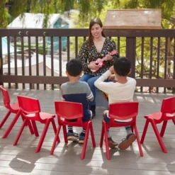 ECR4Kids 12 Inch Plastic Stackable Classroom Stack Chairs, Indoor/Outdoor For Kids-10pk -Children'S Home Furnishings Store GUEST fdc85a5c 5537 443b bf81 5eebe8bf79c1